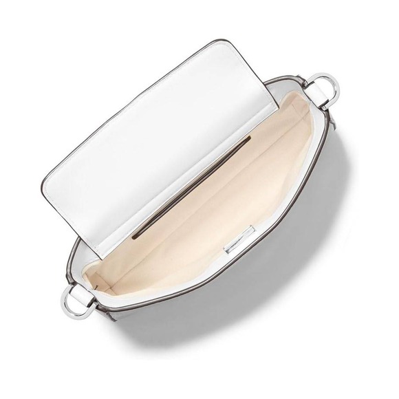 MICHAEL Michael Kors Bryant Small Convertible Crossbody Pouchette in Optic White - Picture 3 of 10